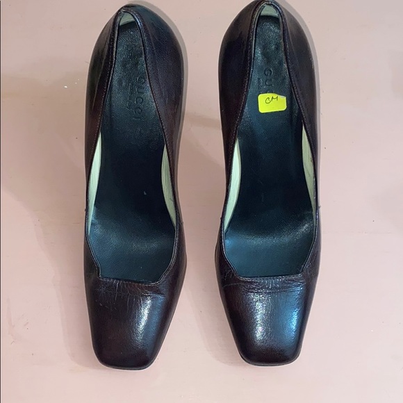 Gucci Brown Square Toe Heels sz 8.5 - Picture 2 of 7
